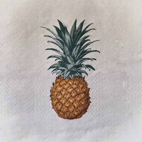 π Handmade Pineapple Canvas Tapestry Tan Canvas, White & Gold Thread - USA Made - Picture 4 of 7